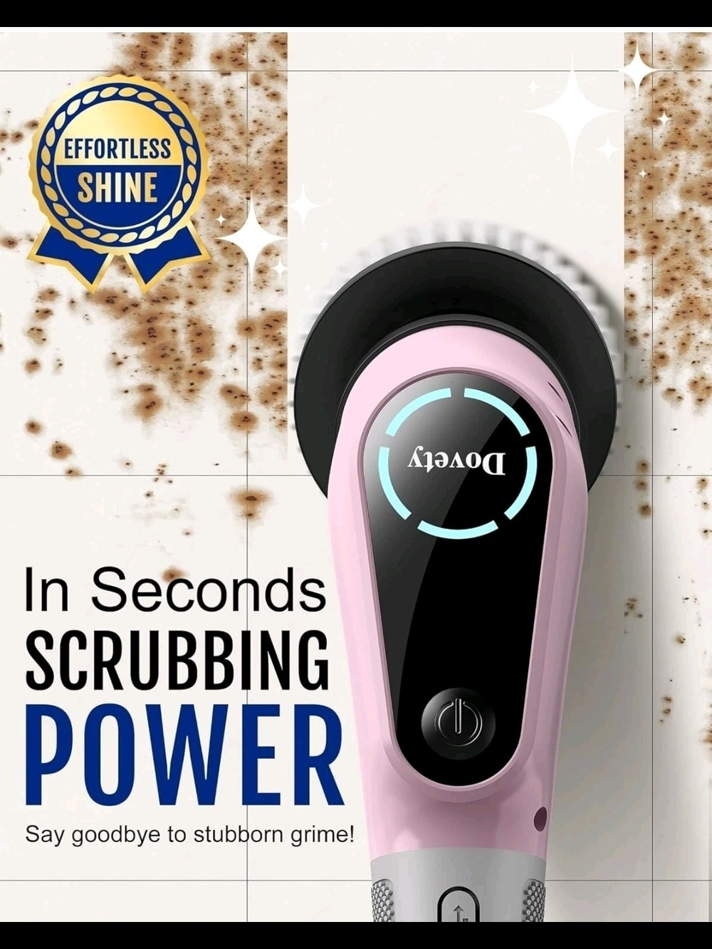 Pink Electric Scrubbing Brush for Home Cleaning